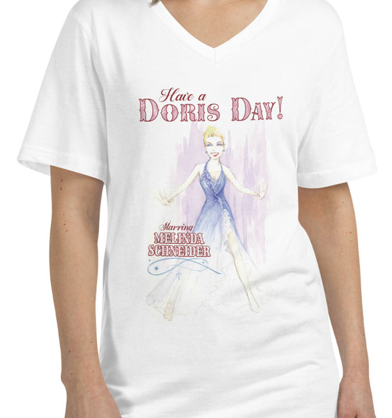 Unisex Short Sleeve Have A Doris Day V-Neck T-Shirt